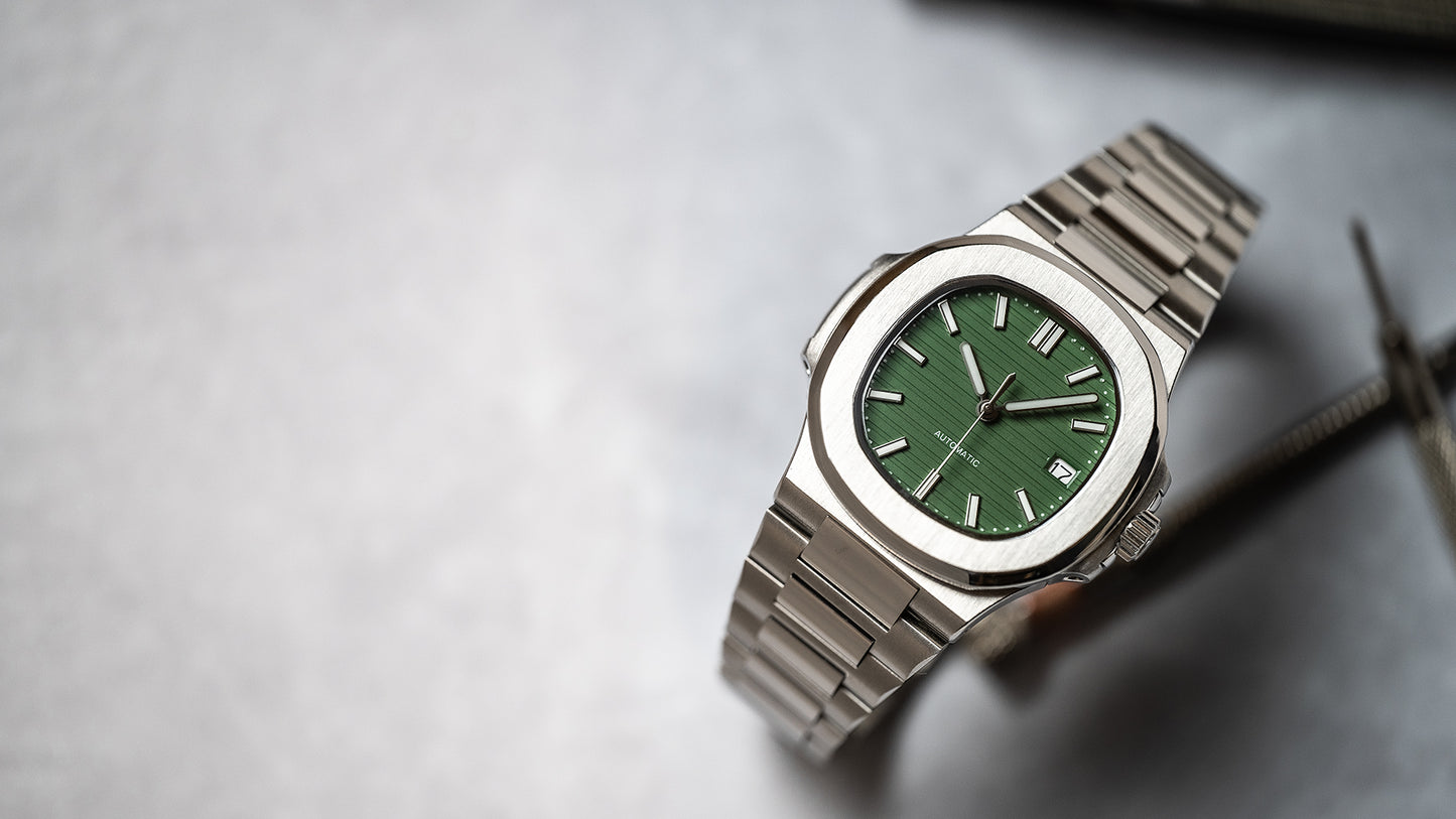 Olive Nautilus 5711 Homage Custom Mod Watch