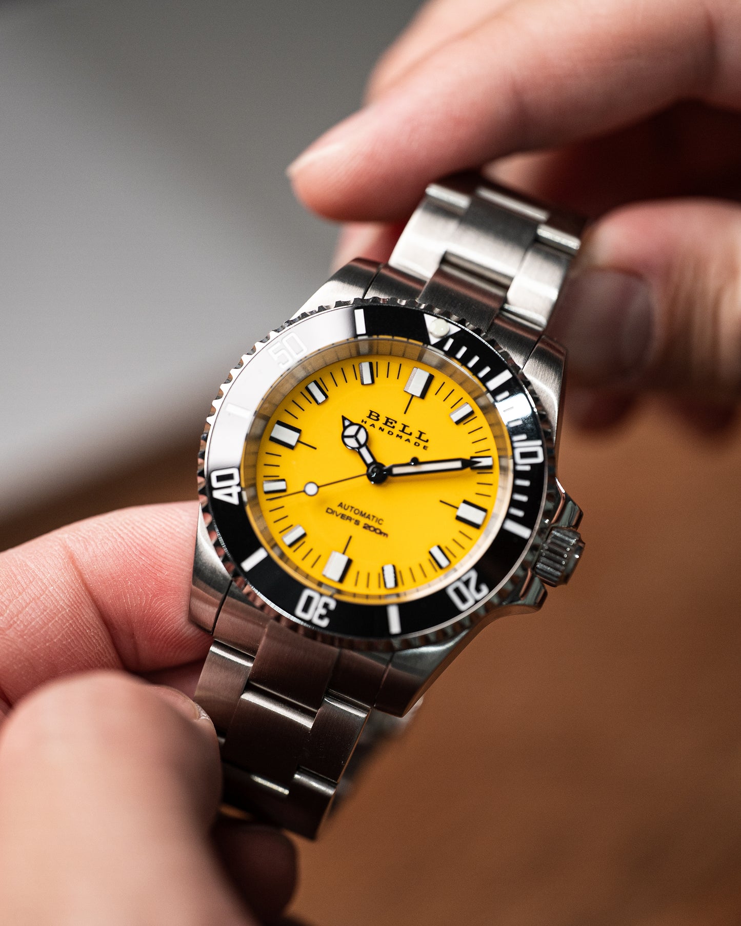 Bell Handmade Yellow Divers Sub NH35 Automatic Watch
