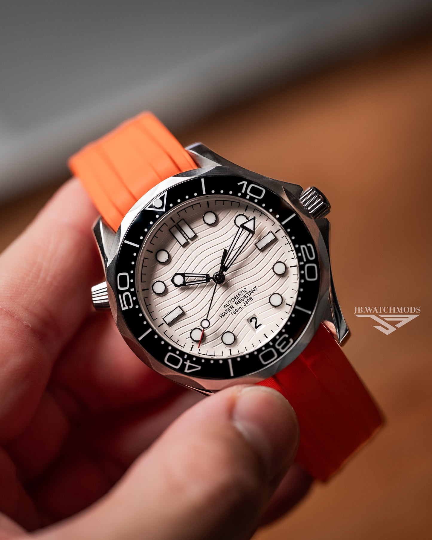 BELL Handmade NH35 White Dial Seamaster Diver Automatic Watch
