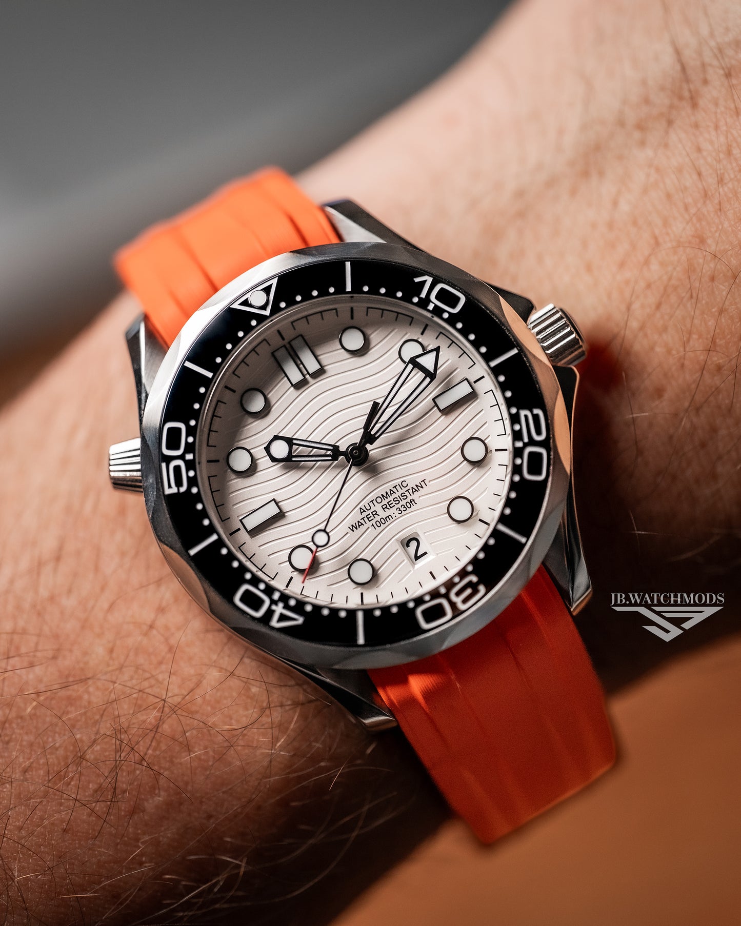 BELL Handmade NH35 White Dial Seamaster Diver Automatic Watch