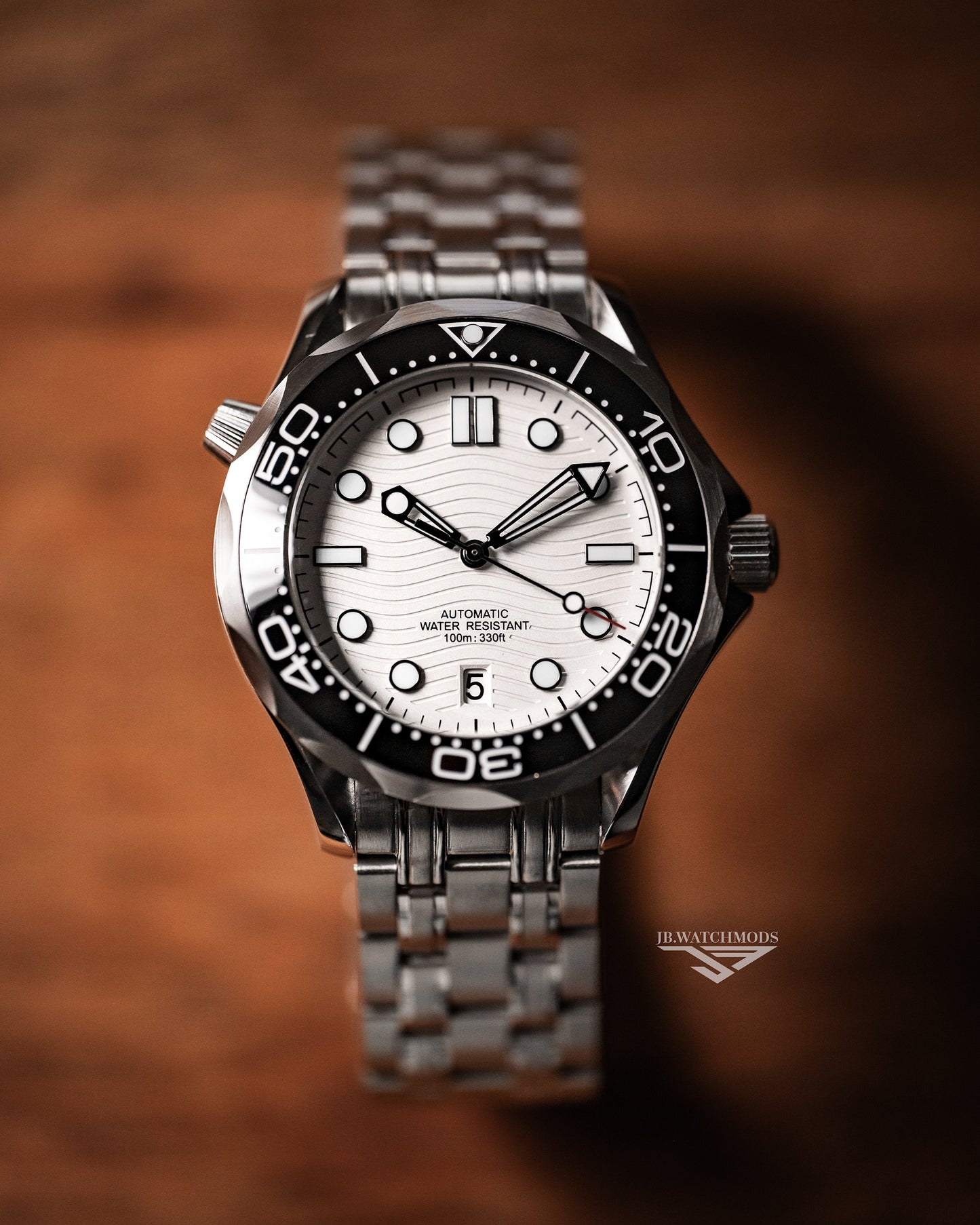BELL Handmade NH35 White Dial Seamaster Diver Automatic Watch