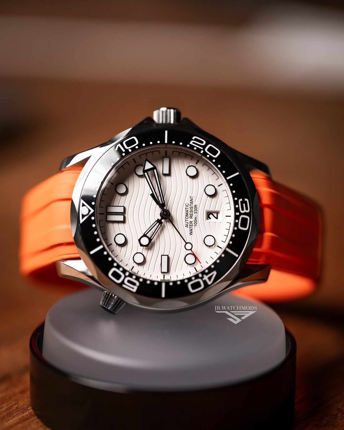 BELL Handmade NH35 White Dial Seamaster Diver Automatic Watch