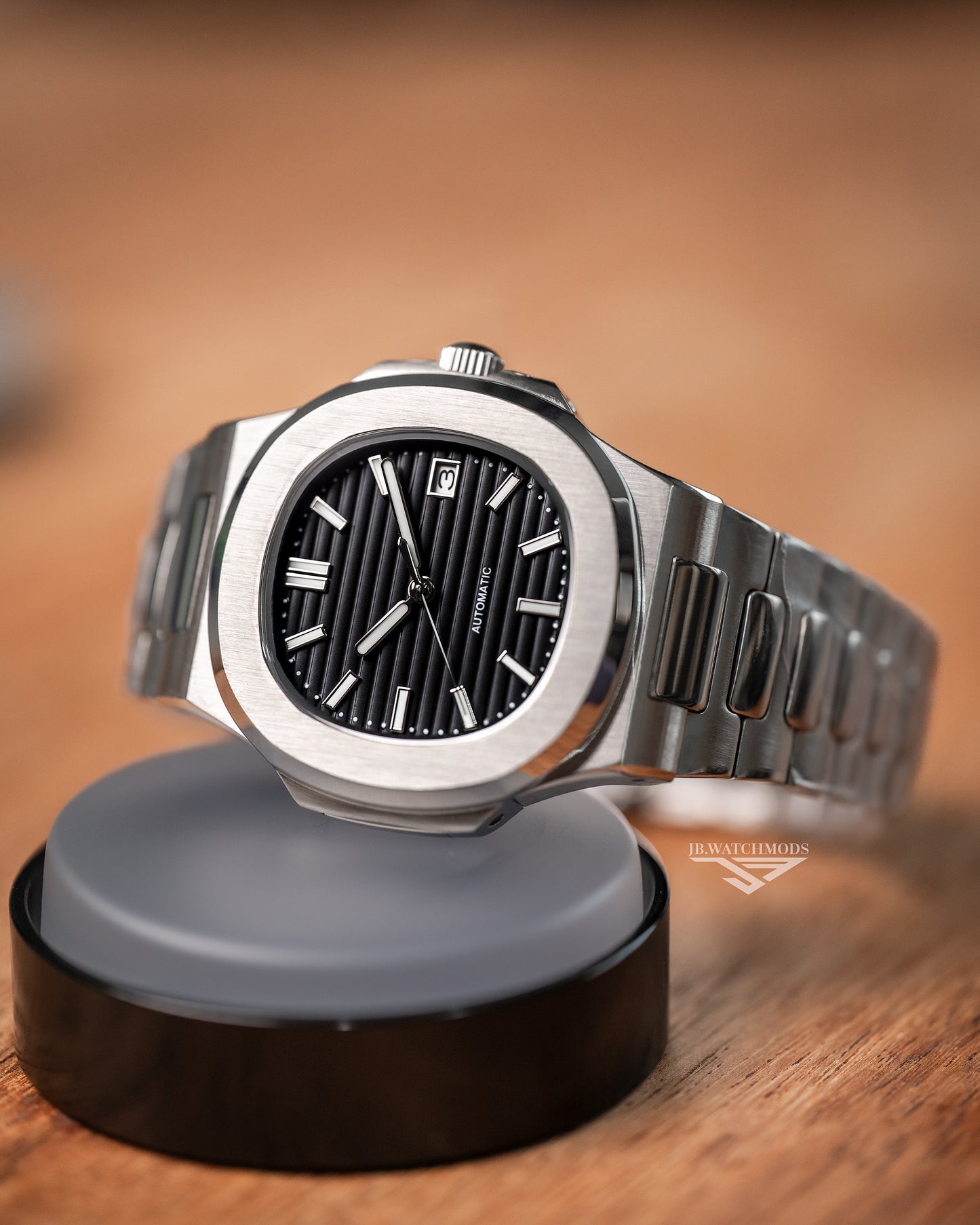 Black Nautilus 5711 Homage Custom Mod Watch