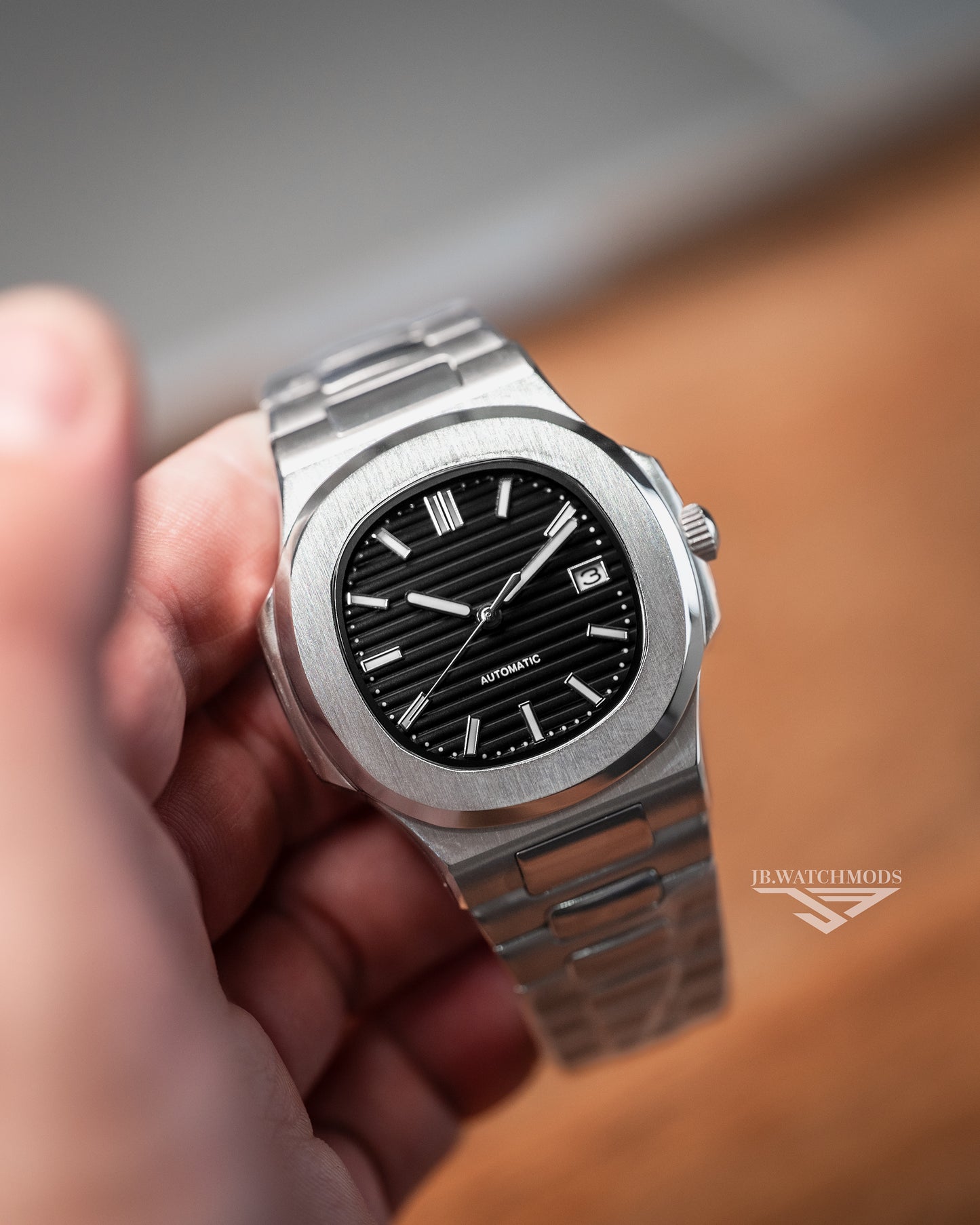 Black Nautilus 5711 Homage Custom Mod Watch