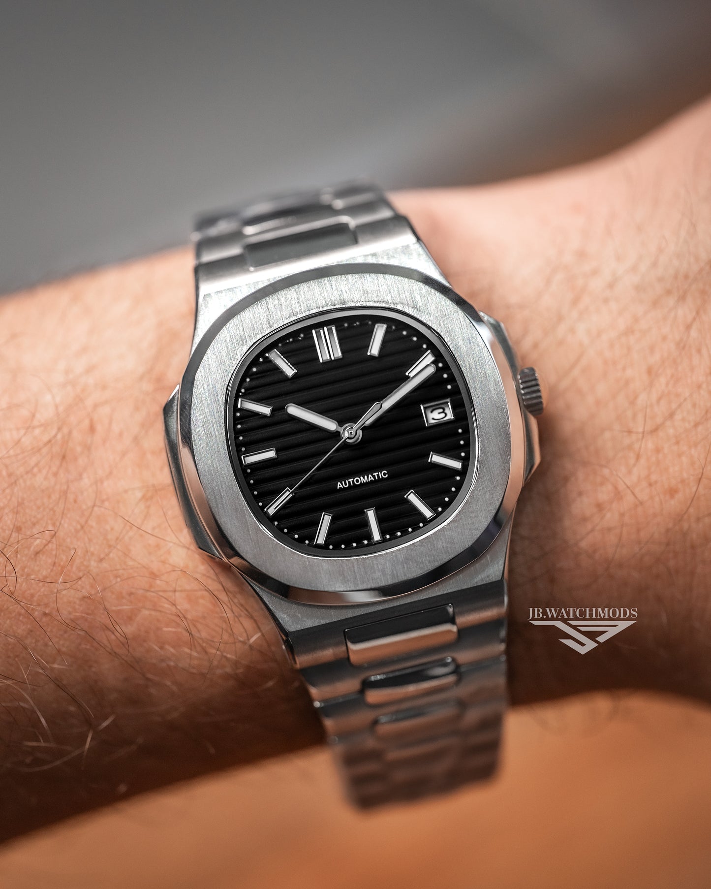 Black Nautilus 5711 Homage Custom Mod Watch