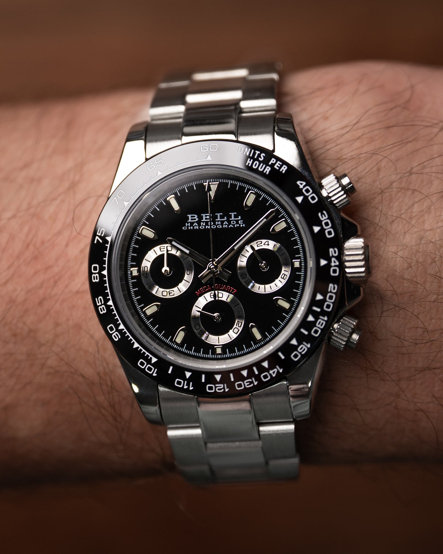 BELL Handmade VK63 Meca-Quartz Chronograph Watch Black Daytona