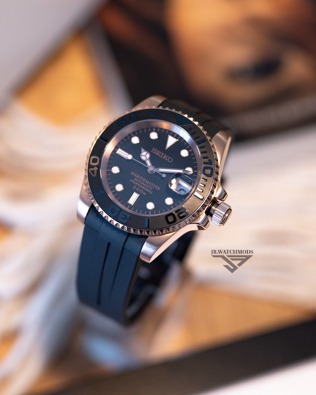 JB.WATCHMODS Custom Seiko Mod Rose Gold Yachtmaster Automatic Watch