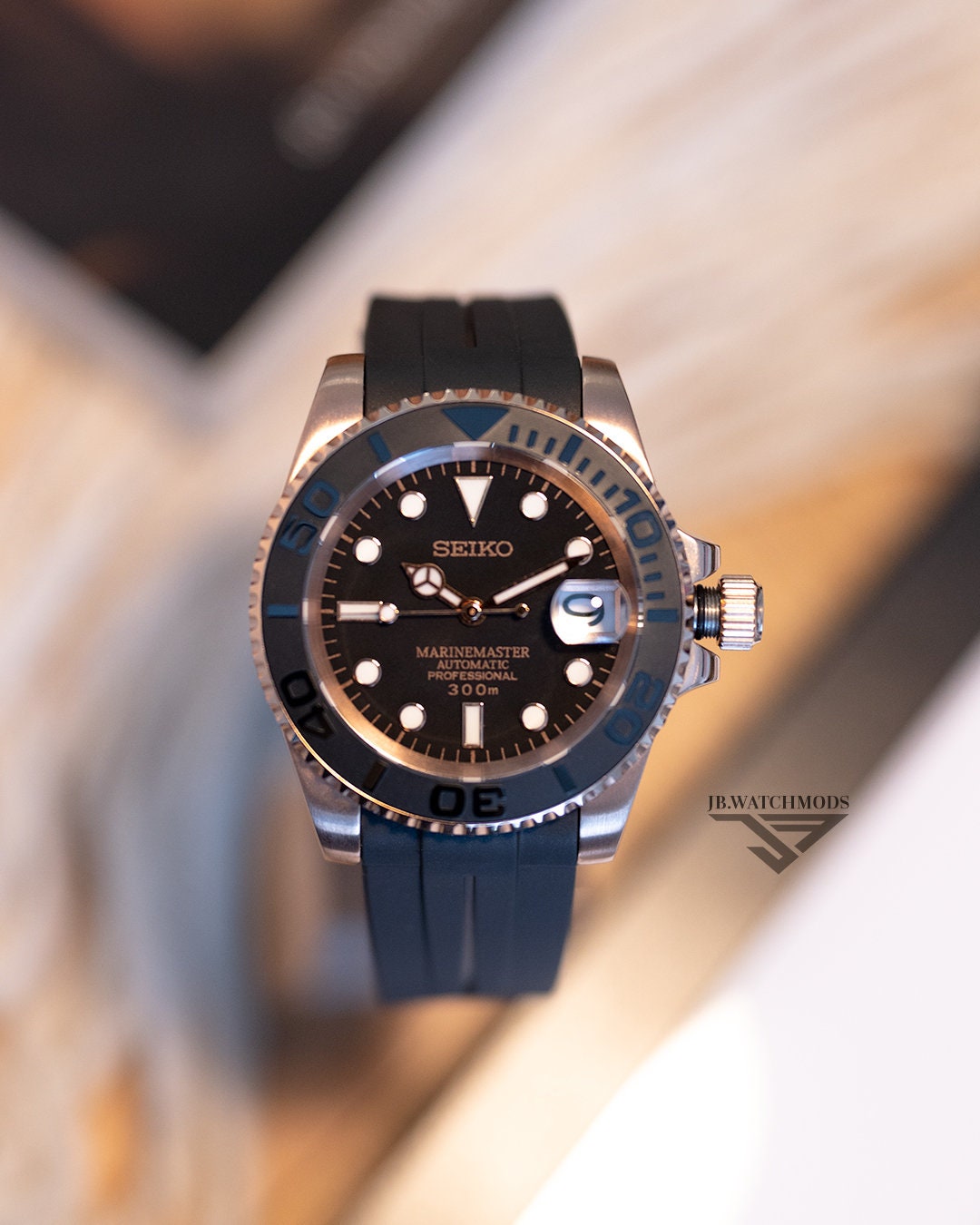 JB.WATCHMODS Custom Seiko Mod Rose Gold Yachtmaster Automatic Watch