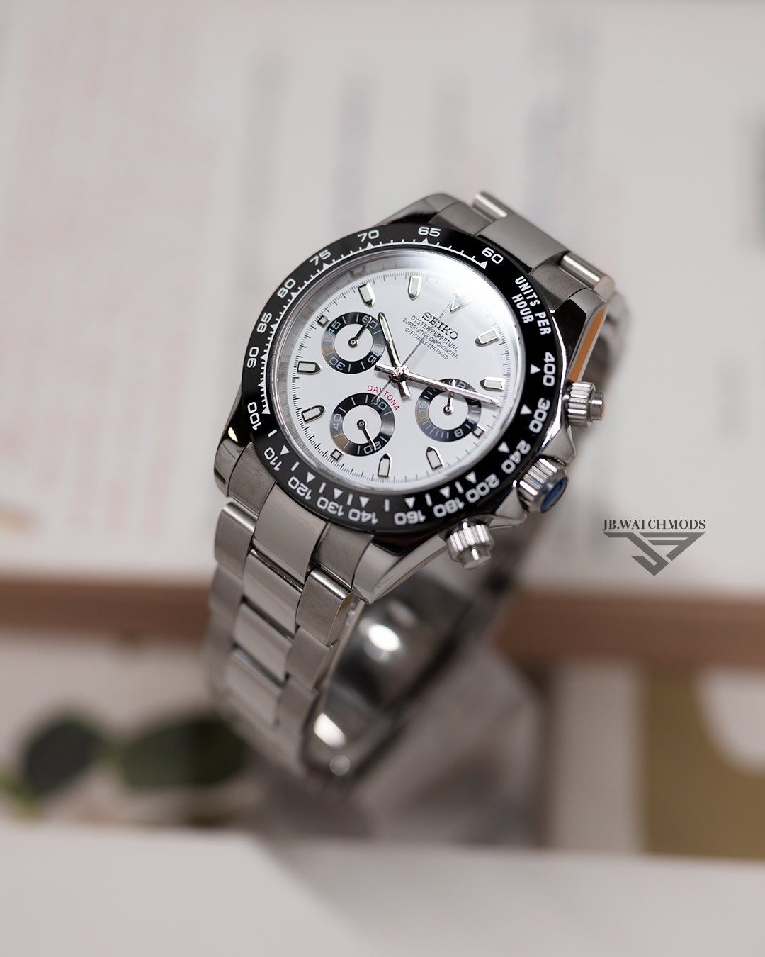 JB.WATCHMODS Custom Seiko Mod Daytona style Watch