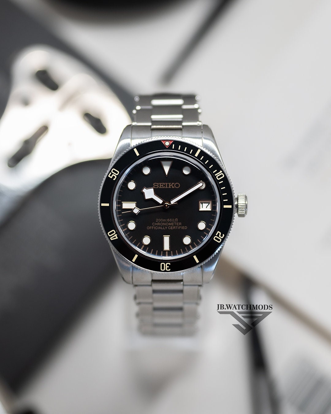 Custom Seiko Mod Black Bay Style Watch
