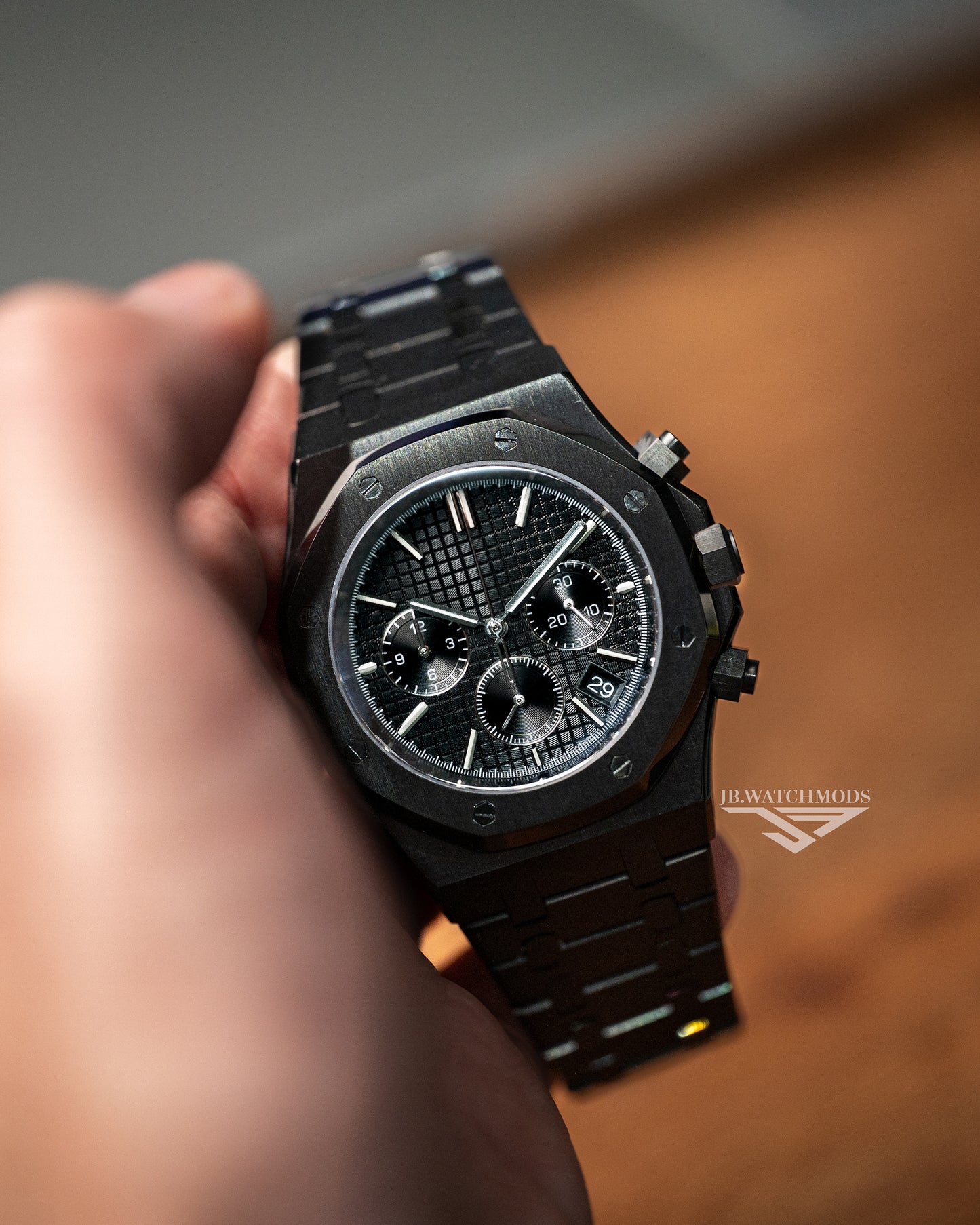VK63 Royal Oak Black Out Homage Custom Mod Watch