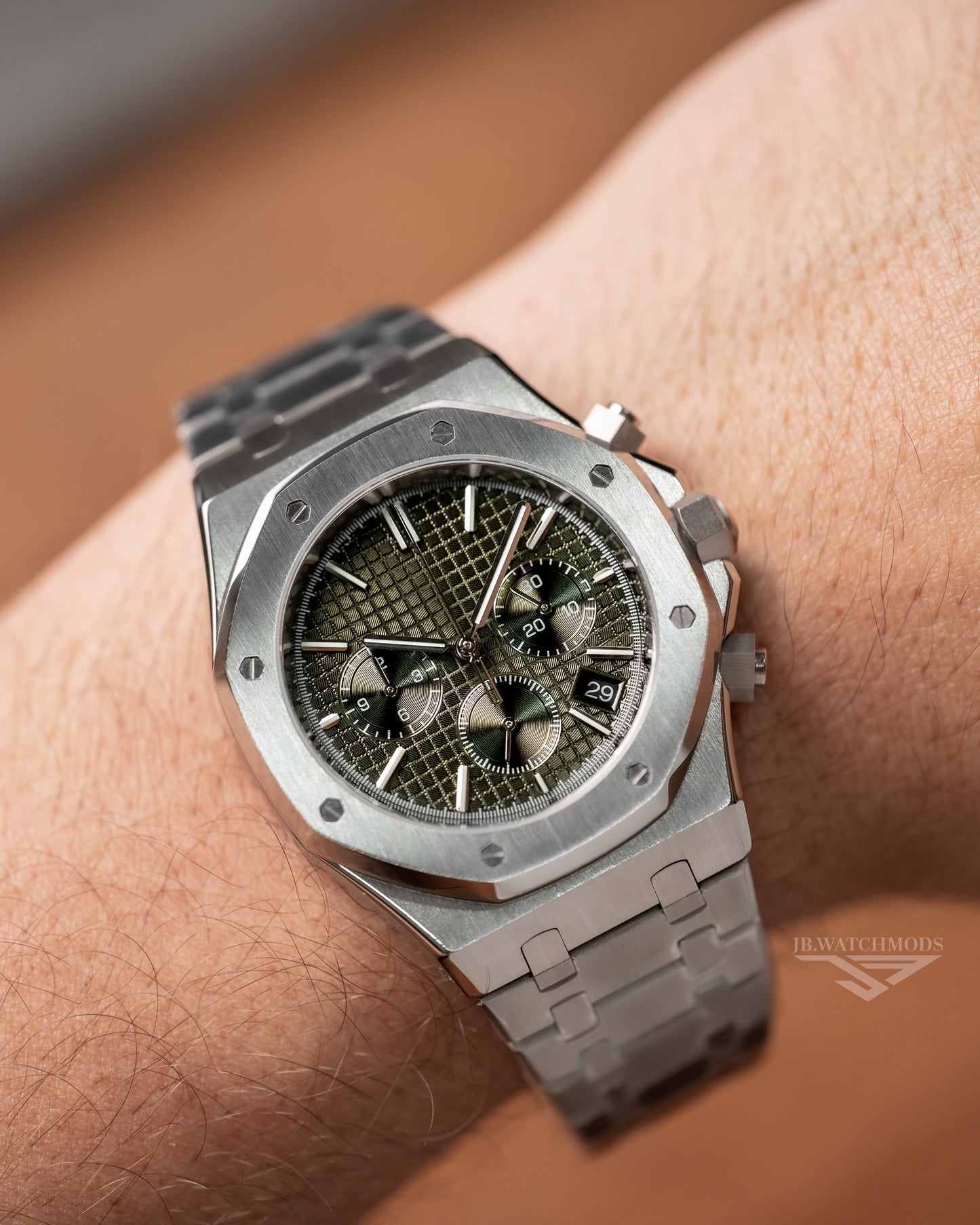 VK63 Royal Oak Homage Custom Mod Watch Olive Dial