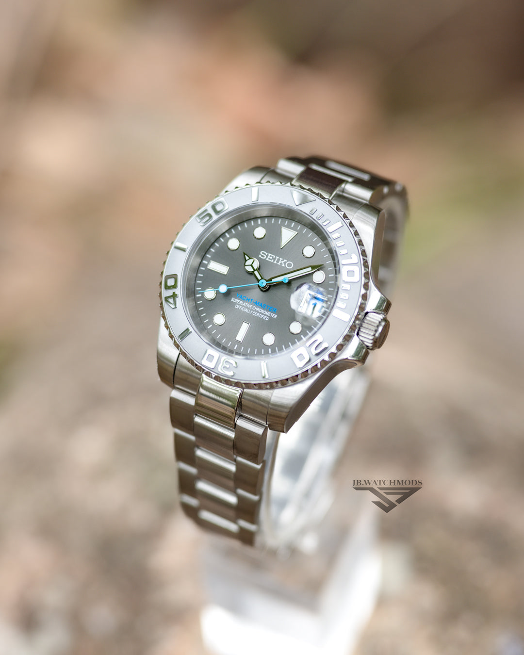 JB.WATCHMODS Custom Seiko Mod Batman SKX Automatic Watch