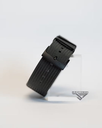 Premium Ribbed Watch Strap Dark Grey with Black Hardware