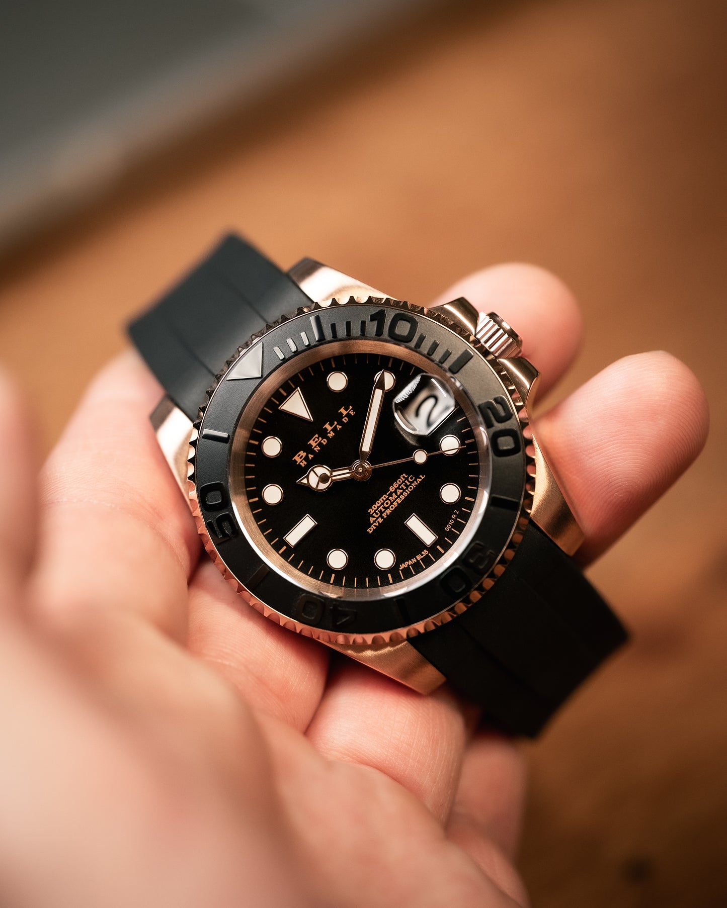 Bell Handmade Rose Gold Yacht Master NH35 Automatic Watch