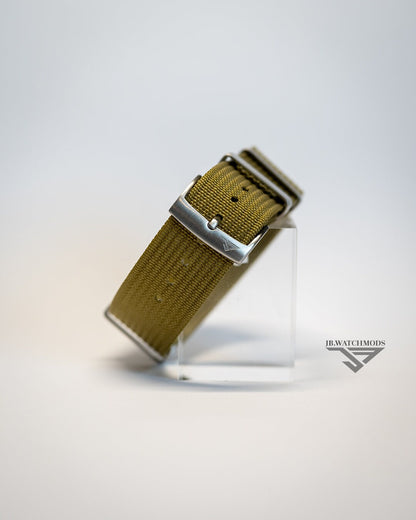 Premium Ribbed Watch Strap Mustard with Silver Hardware