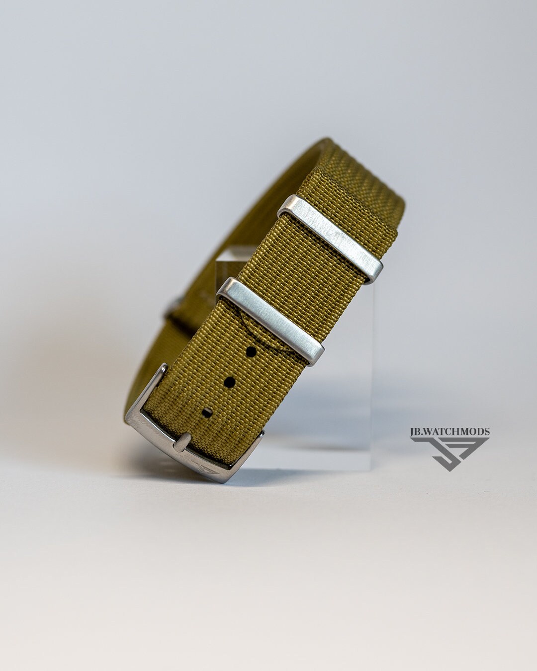 Premium Ribbed Watch Strap Mustard with Silver Hardware