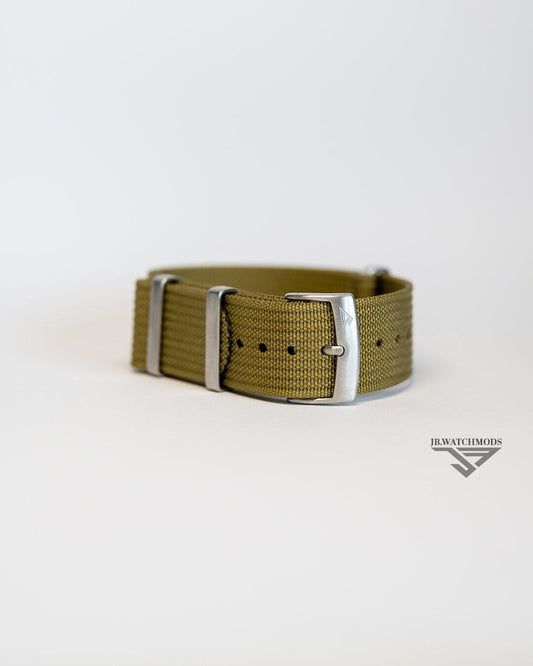 Premium Ribbed Watch Strap Mustard with Silver Hardware