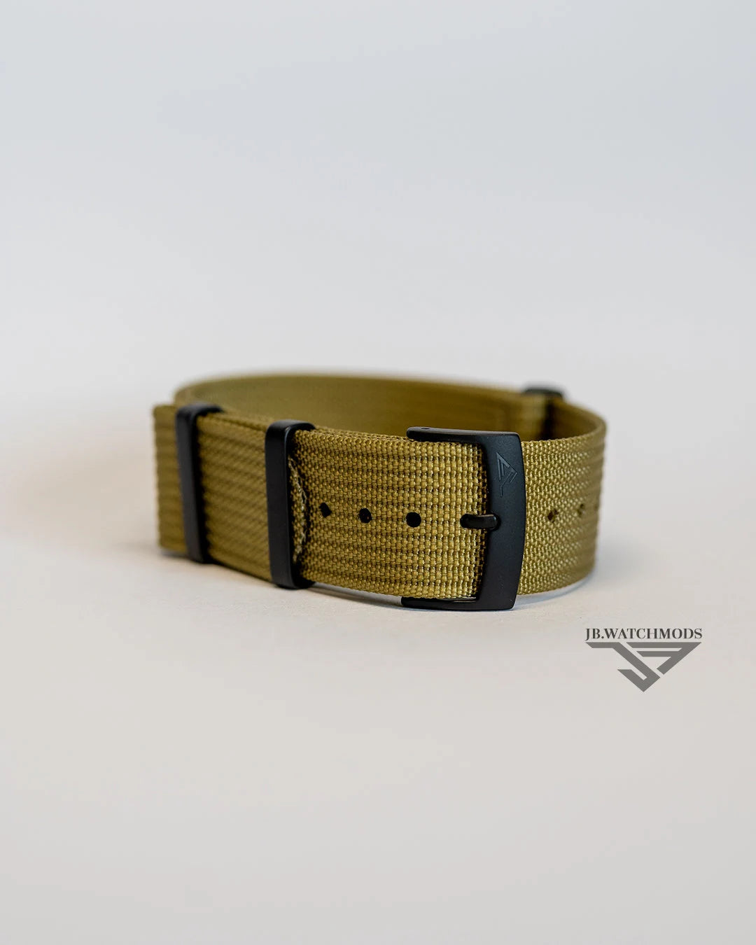 Premium Ribbed Watch Strap Mustard with Black Hardware