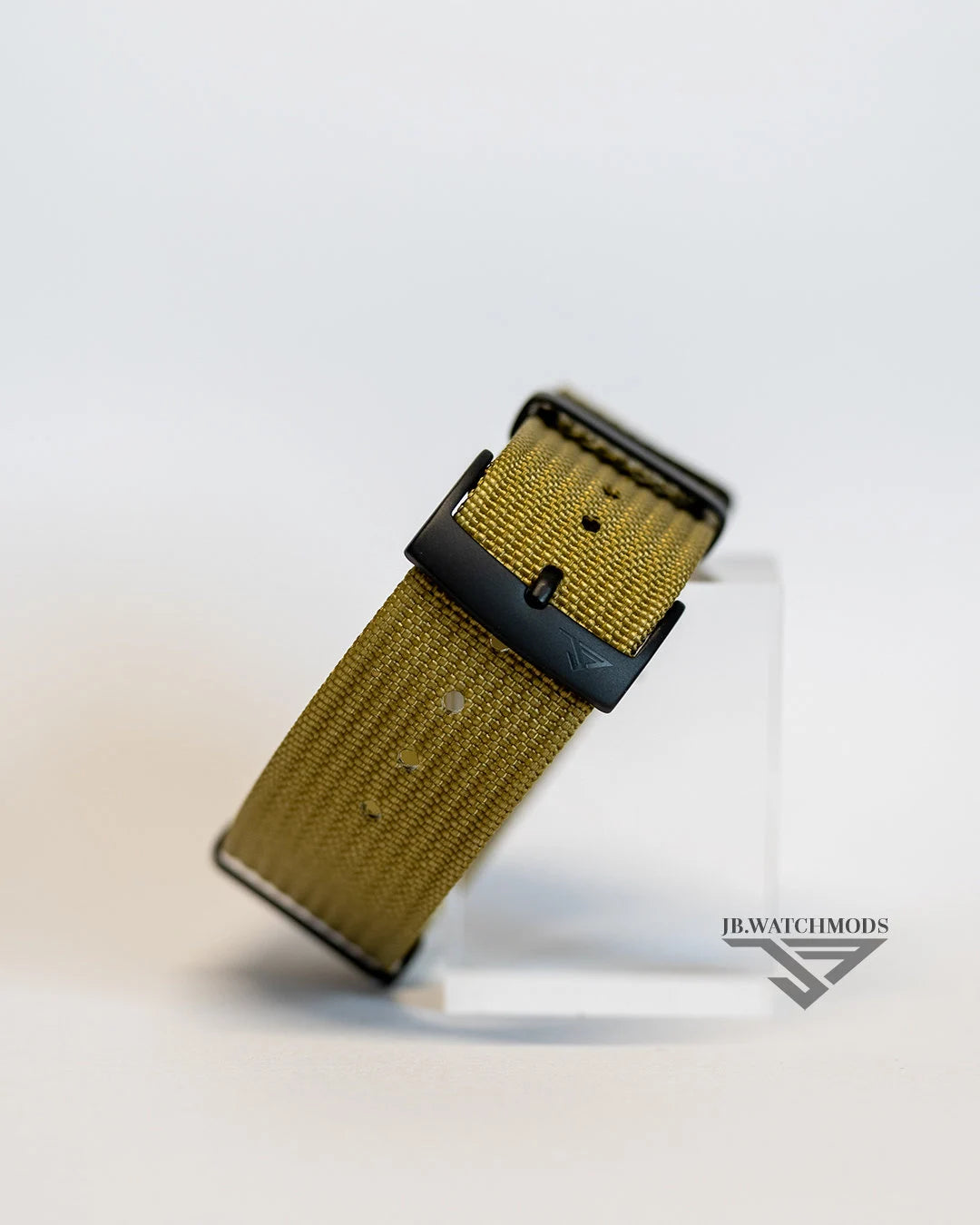 Premium Ribbed Watch Strap Mustard with Black Hardware