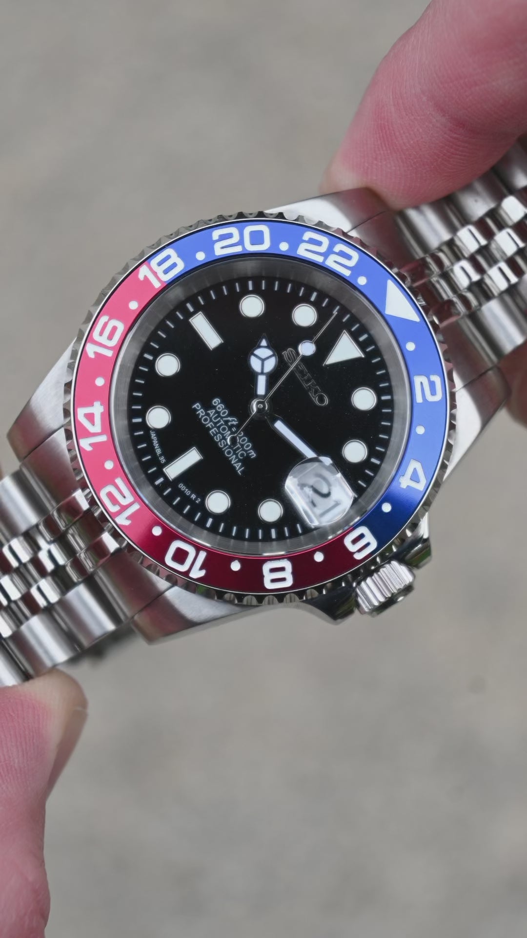 JB.WATCHMODS Custom Seiko Mod Pepsi style Watch – JB.Watchmods