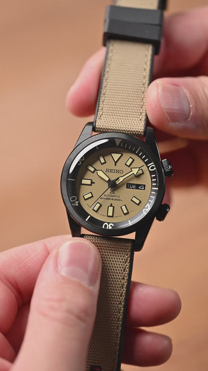 Custom Seiko Mod Dual Crown Sandy Taupe