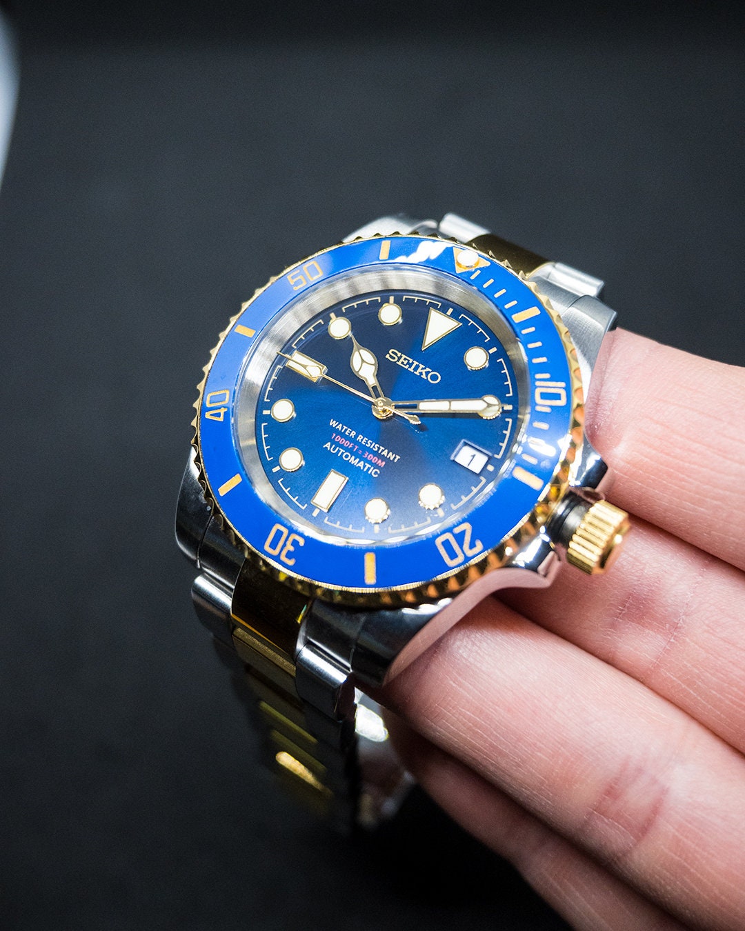 JB.WATCHMODS Custom Seiko Mod Bluesy style Automatic Watch JB