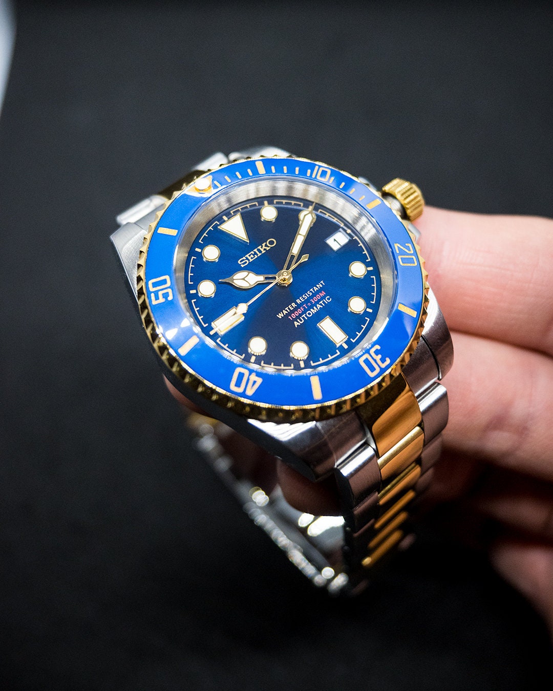 JB.WATCHMODS Custom Seiko Mod Bluesy style Automatic Watch JB