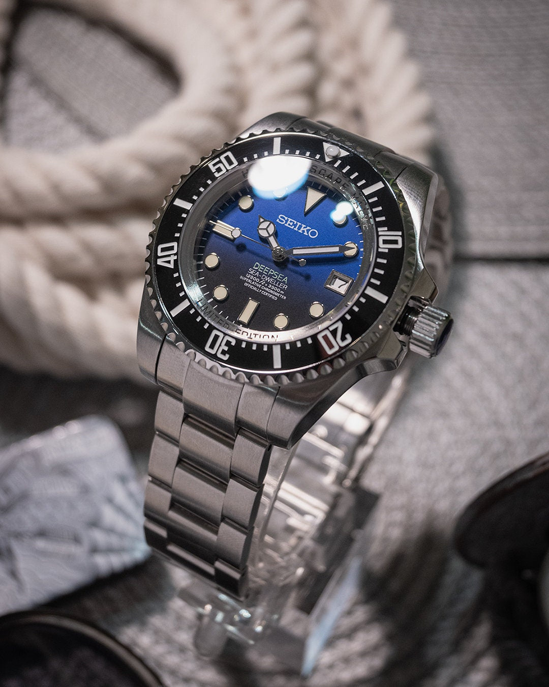 JB.WATCHMODS Custom Seiko Mod 43.5mm Deep Sea Automatic Watch JB