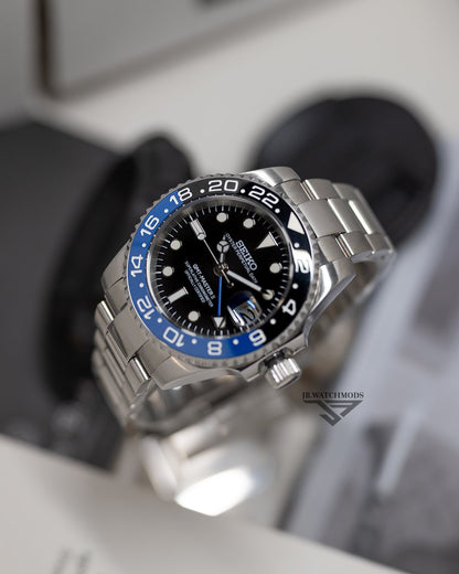 JB.WATCHMODS Custom Seiko Mod Batman GMT NH34 Automatic Watch