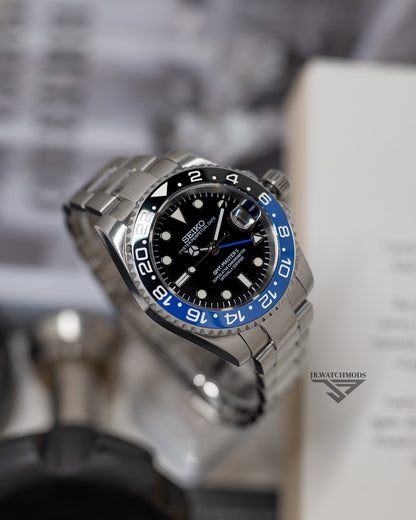 JB.WATCHMODS Custom Seiko Mod Batman GMT NH34 Automatic Watch